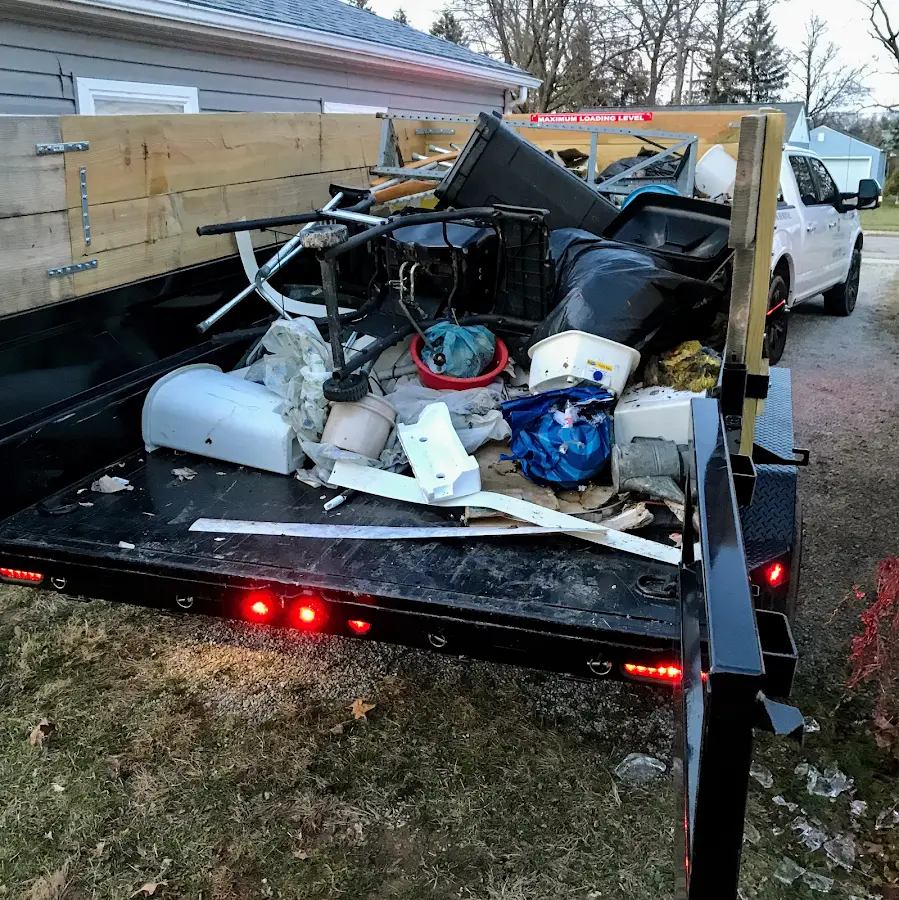Roll-off dumpster delivered to a residential driveway in Castleton